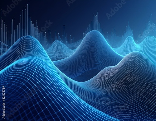 data of crypto waves 3d illustration of wavy lines in the information code field data flow cyber concept coding and technology