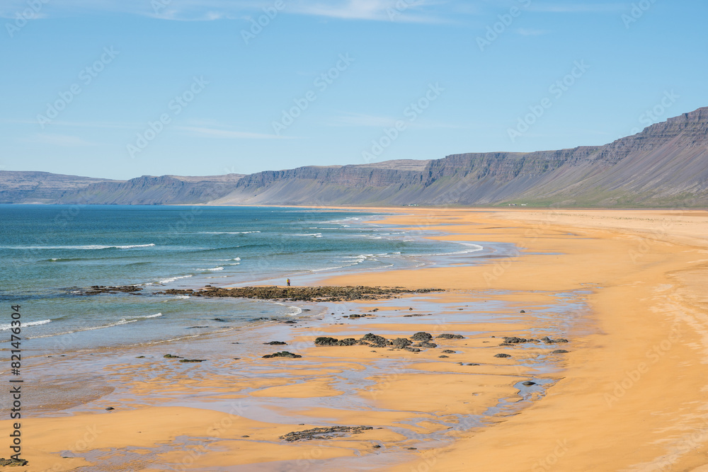 Raudasandur beach in the westfjords of Iceland Raudasandur beach in the westfjords of Iceland