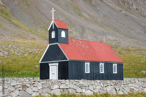 Saurbaejarkirkja church in Raudasandur in the westfjords of Iceland