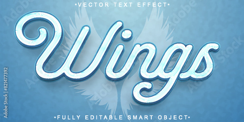 Blue Wings Vector Fully Editable Smart Object Text Effect