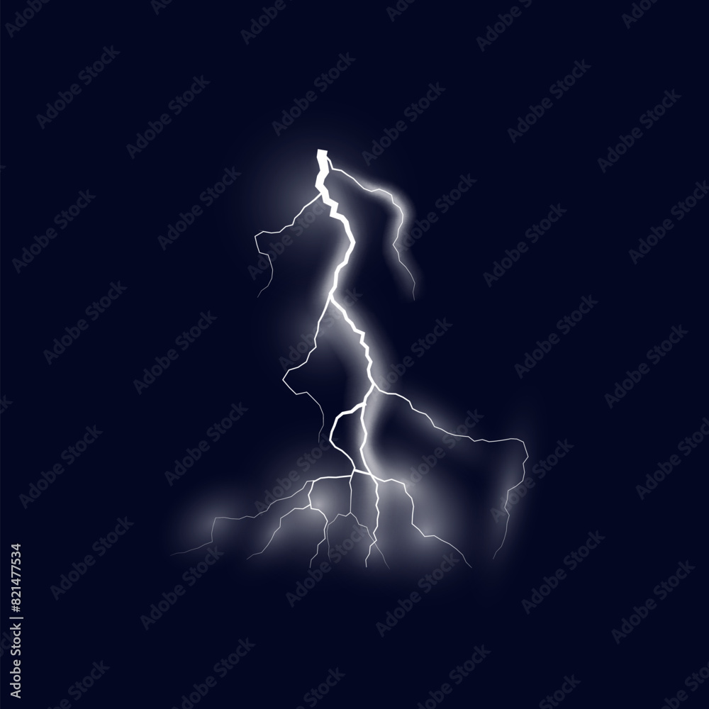 Powerful lightning vector illustration on isolated background. Powerful lightning vector illustration on isolated background.