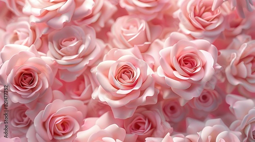 Top View Rose Flower Background: AI-Generated Wedding, Valentine's, and Mother's Day Cards