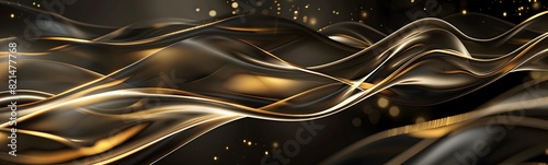 golden black wave marble background