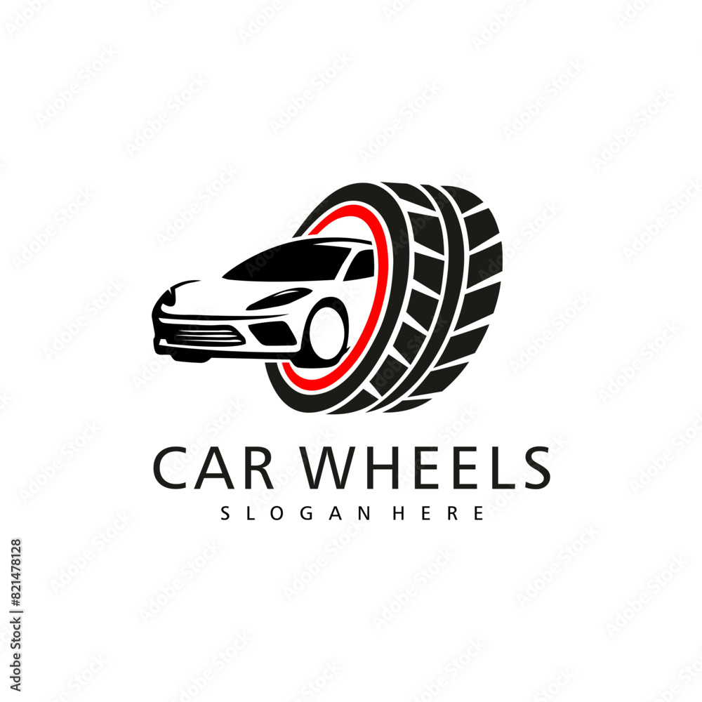 Fototapeta premium car tire logo vector template illustration design