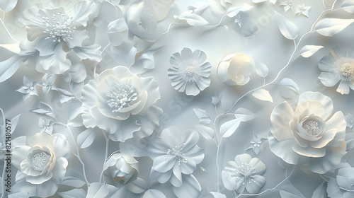 transparent psd  a bouquet of white flowers, including a small white flower, arranged in a row from left to right