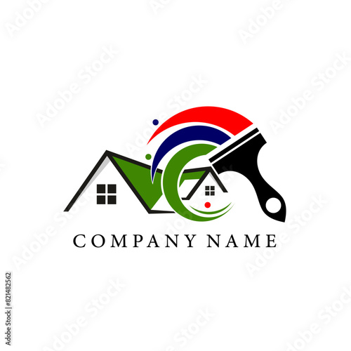 house paint logo symbol vector illustration design