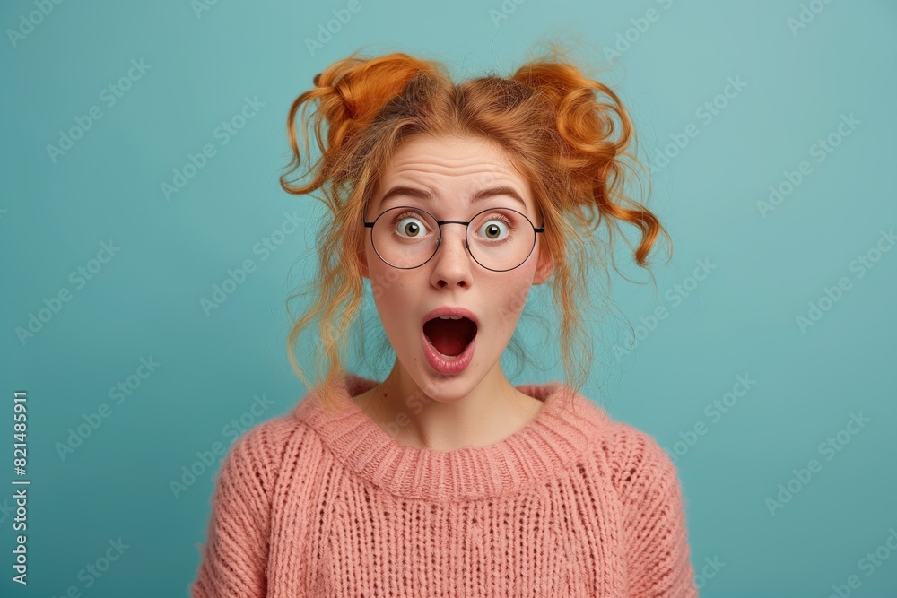 Redhead in Shock Surprise Joy Overjoy Elated Portrait of a Person, Bright Vibrant Color Background, Fashion Model Backdrop, Yelling Shouting People, Wow Amazing No Way Excited Face Redhead in Shock Surprise Joy Overjoy Elated Portrait of a Person, Bright Vibrant Color Background, Fashion Model Backdrop, Yelling Shouting People, Wow Amazing No Way Excited Face