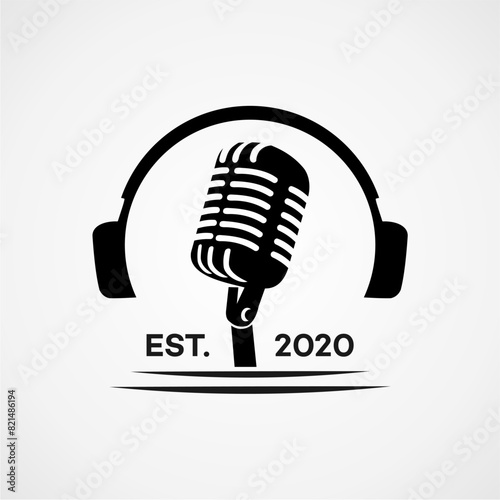 podcast logo symbol vector illustration design