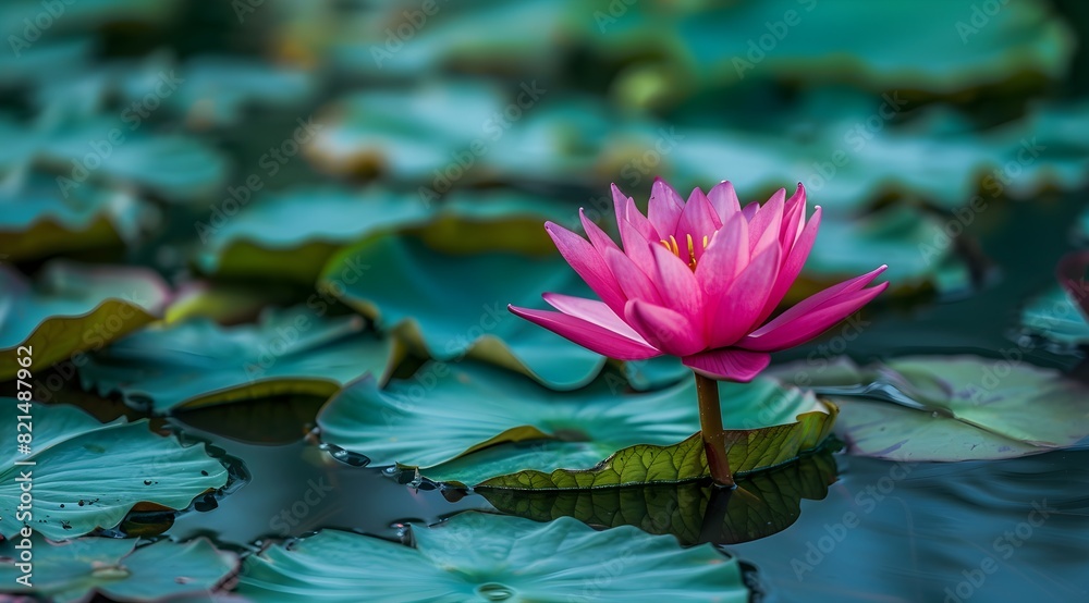 pink water lily on the lake, illustration from copyspace pink water lily on the lake, illustration from copyspace