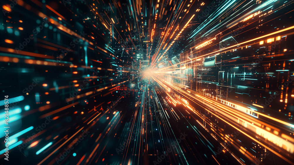 Abstract Background With Bright Lights and Lines Abstract Background With Bright Lights and Lines