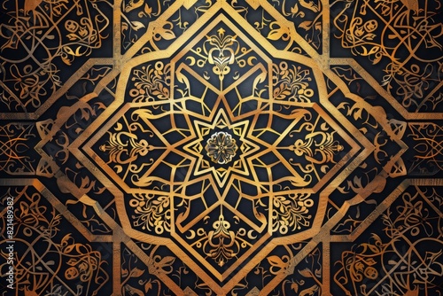 Seamless islamic pattern traditional arabic on ceramic tile on wall