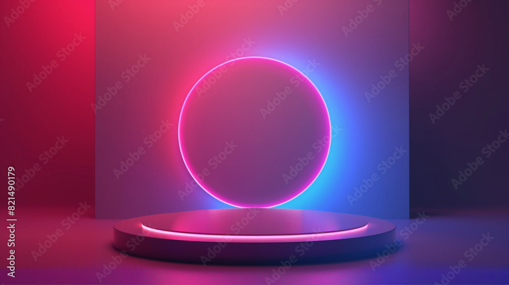 Abstract neon futuristic background podium - 3d illustration, light podium for your product showcase. Blank Vector 3d stage Abstract neon futuristic background podium - 3d illustration, light podium for your product showcase. Blank Vector 3d stage