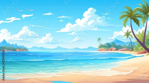 summer sea landscape and beach vacation background Holiday summer beach background