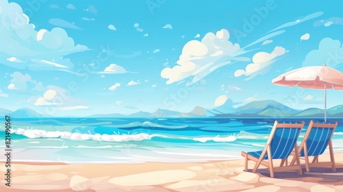 summer sea landscape and beach vacation background Holiday summer beach background © Art Wall