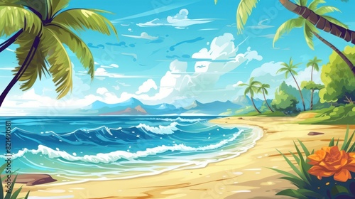 summer sea landscape and beach vacation background Holiday summer beach background