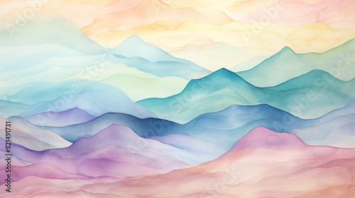 illustration watercolor mountains multicolored wallpaper background