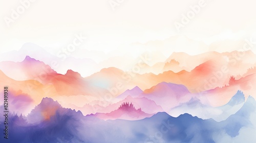 illustration watercolor mountains multicolored wallpaper background