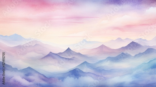 illustration watercolor mountains multicolored wallpaper background