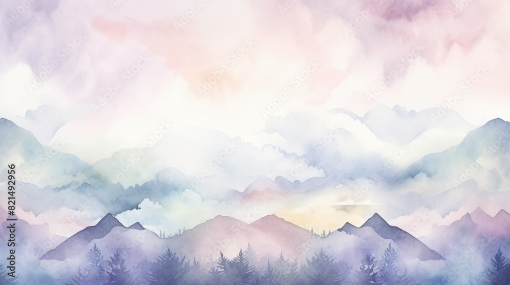illustration watercolor mountains multicolored wallpaper background
