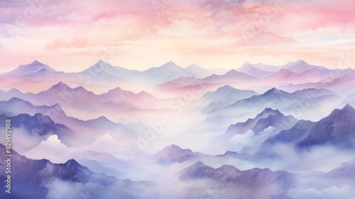 illustration watercolor mountains multicolored wallpaper background