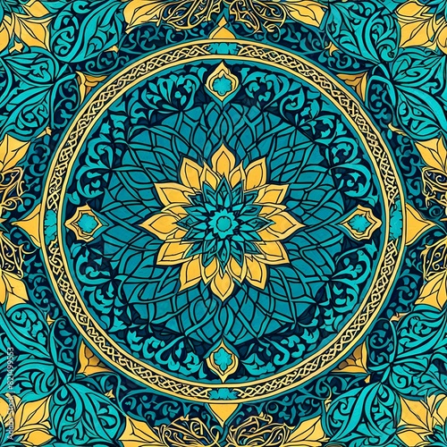 Islamic seamless pattern with Arabic and Islamic ornament