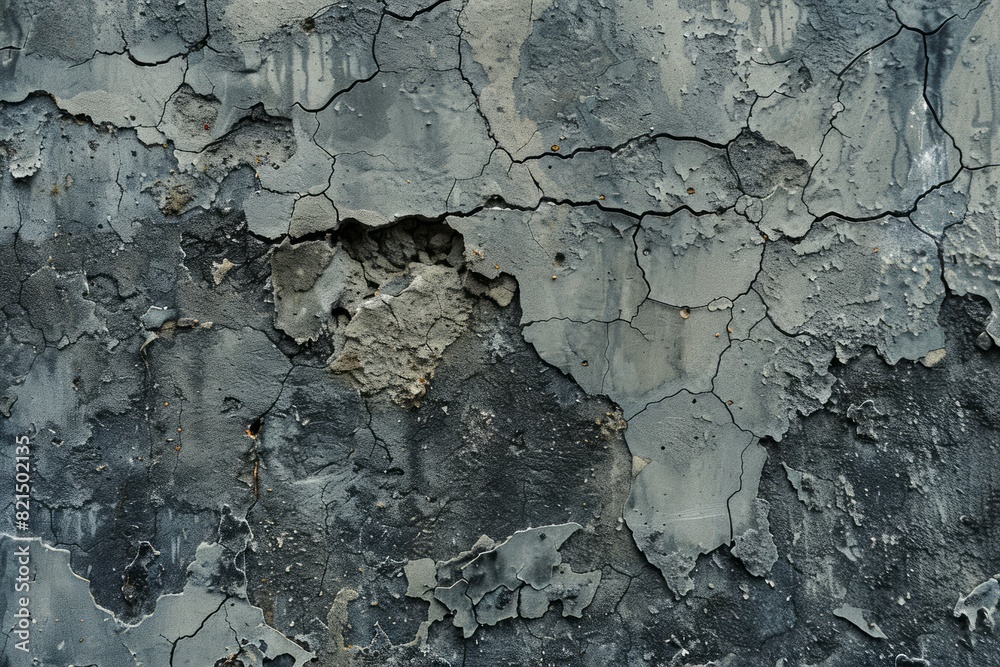 Close-up of a rough, dilapidated wall covered in cracks, openings, and other signs of wear. Urban ruin concept Close-up of a rough, dilapidated wall covered in cracks, openings, and other signs of wear. Urban ruin concept