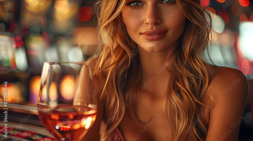 a beautiful woman holding a glass of wine