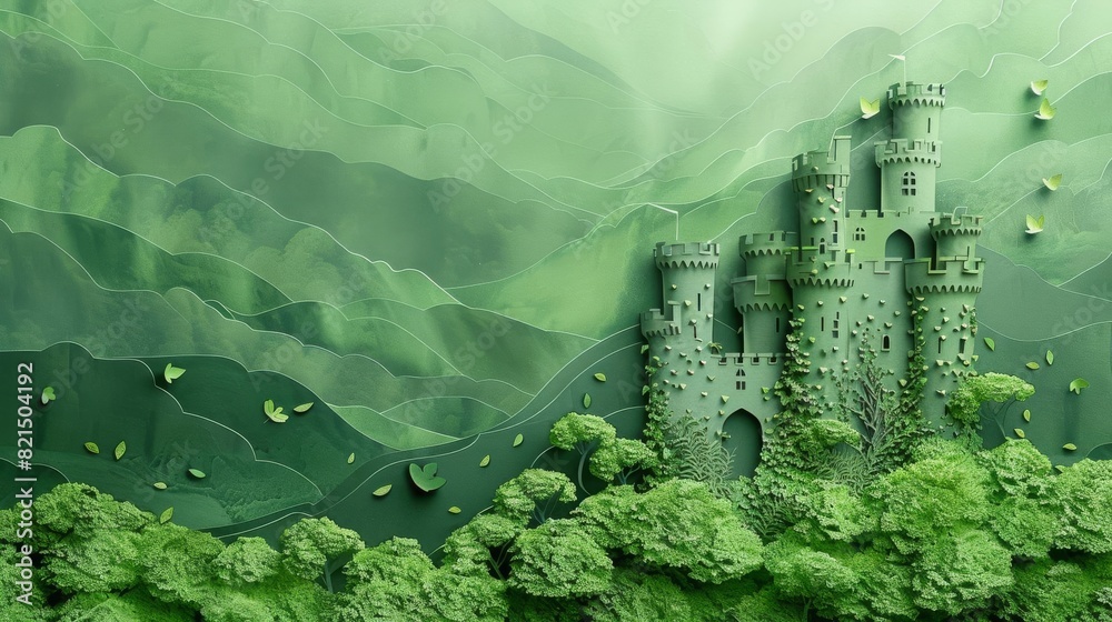 Obraz premium Generate a digital painting of a mystical castle