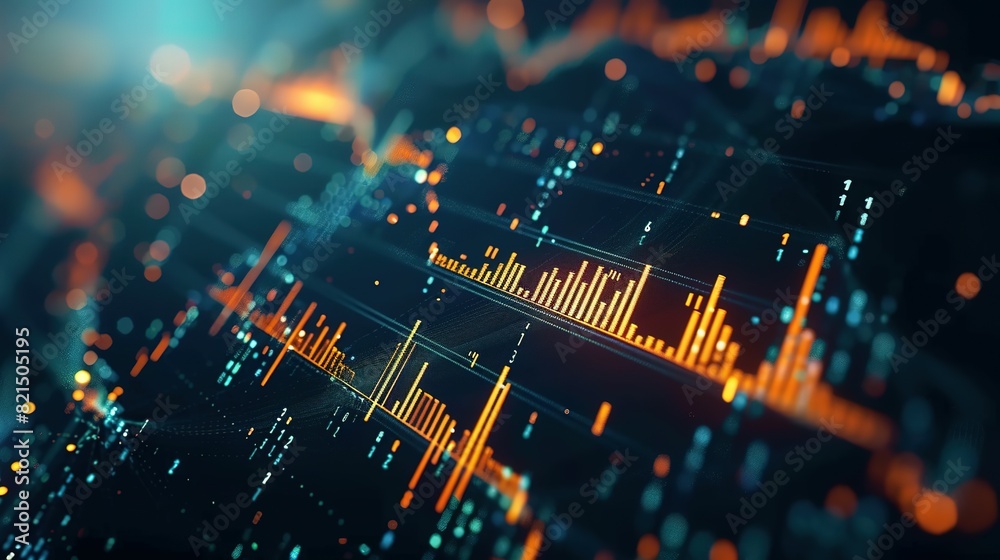 Abstract digital chart background with stock business graphs, statistics, and diagrams depicting data exchange in finance, economic trends, and trade. Abstract digital chart background with stock business graphs, statistics, and diagrams depicting data exchange in finance, economic trends, and trade.