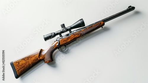 sniper rifle with scope on white background in high resolution