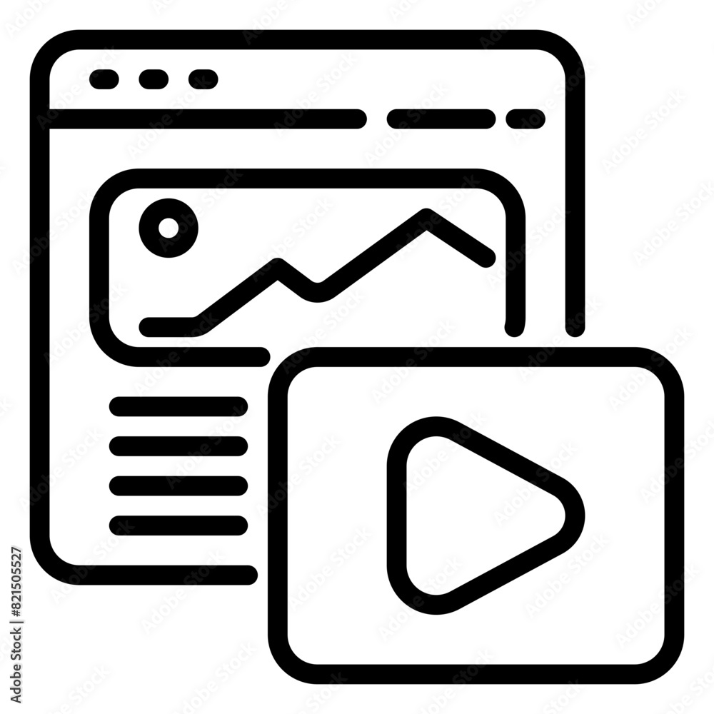 Video icon, line icon style Video icon, line icon style