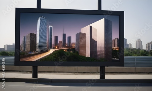 Cityscape planning banner, urban design and architecture billboard. Extra wide banner. AI illustration.