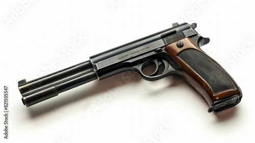 pistol with silencer on white background in high resolution and high quality. concept weapons,silencer