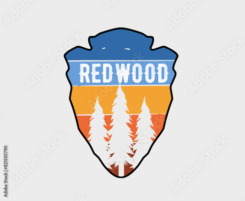 vector of redwood national park with colorful design perfect for print, sticker, etc