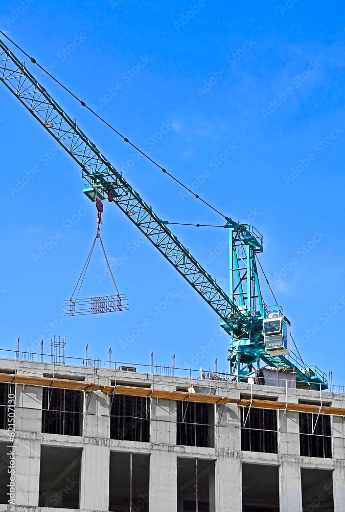 Building construction site with crane Building construction site with crane