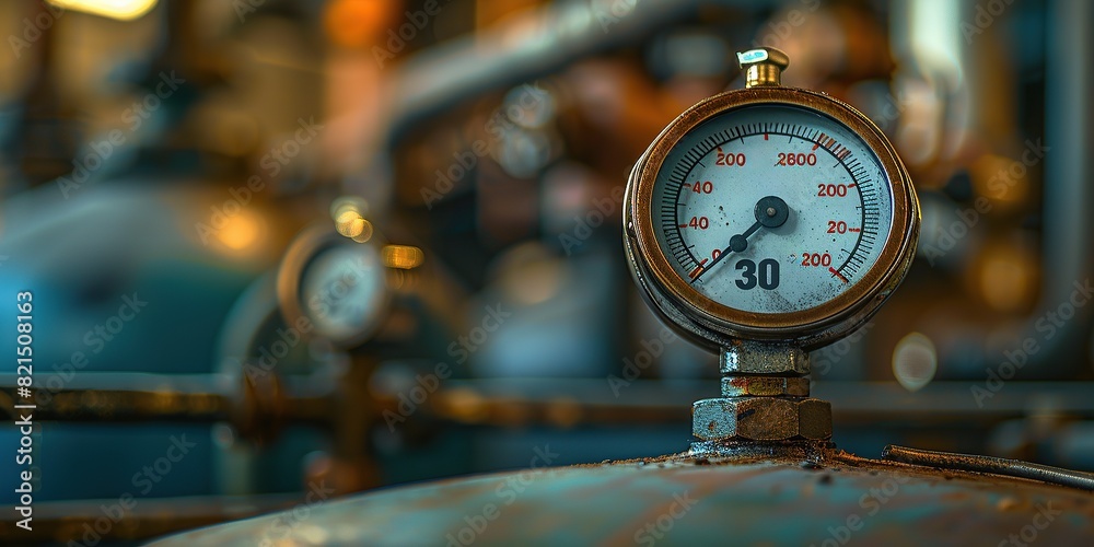 air pressure gauge located in a ground-level colour tank air pressure gauge located in a ground-level colour tank