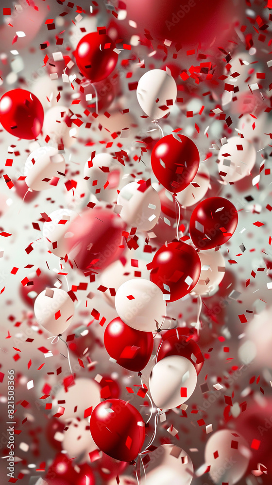 Picture of Festive Indonesia Independence Day Celebration Background. Scattered throughout are red and white balloons, symbolizing joy and freedom, floating gracefully Picture of Festive Indonesia Independence Day Celebration Background. Scattered throughout are red and white balloons, symbolizing joy and freedom, floating gracefully