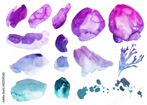 Wallpaper Mural Watercolor. Abstract painted ink strokes set on watercolor paper. Ink drop. Torontodigital.ca