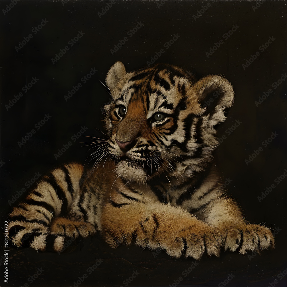 Obraz premium tiger cub in nature