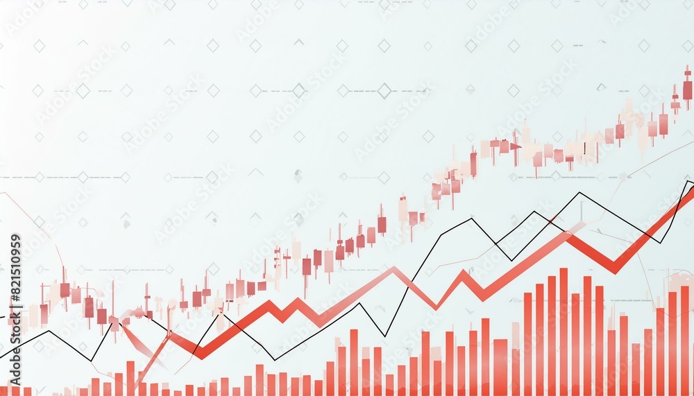 Abstract digital chart background, stock business graph in red, bankruptcy, loss and recession in finance, crash and crisis in economy Abstract digital chart background, stock business graph in red, bankruptcy, loss and recession in finance, crash and crisis in economy