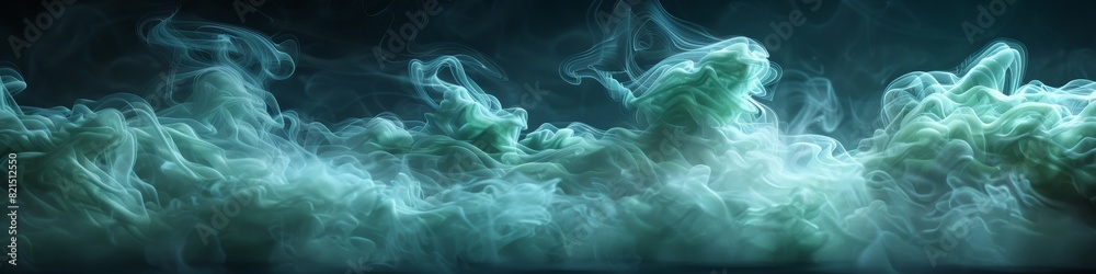Obraz premium Green smoke and fog swirling ominously. 