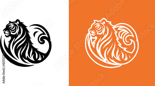 simple minimalist tiger head wild animal logo vector illustration template design