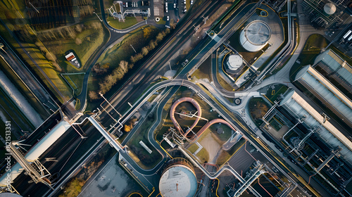 A close up of a large industrial pipe system