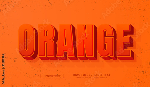 3d orange text effect, editable text effect