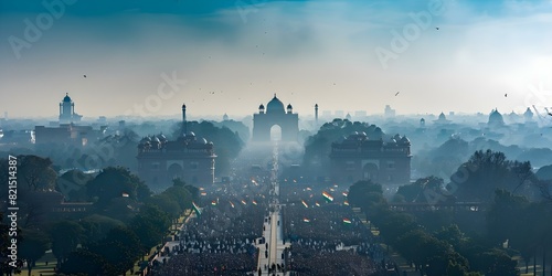 A Visual Journey Through India's Historical Milestones and Leaders on Republic Day. Concept Culture, History, India, Republic Day, Leaders photo
