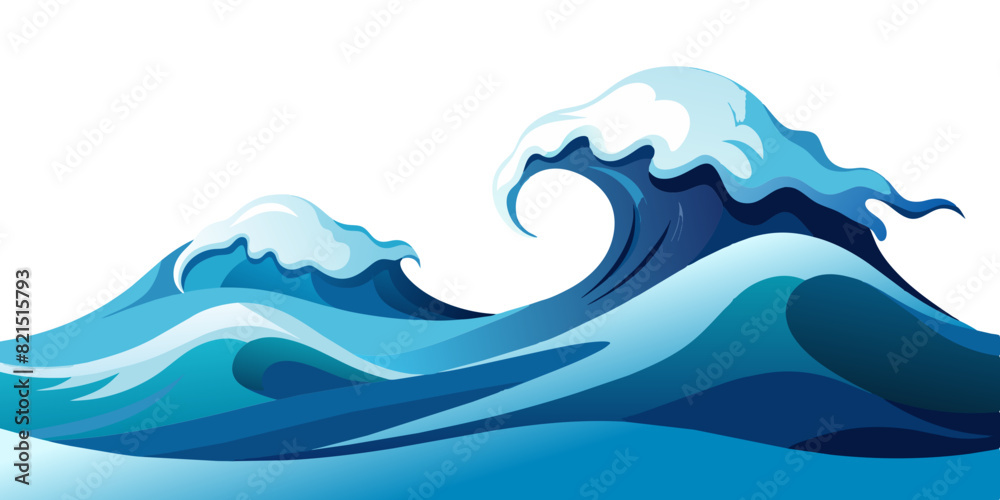 Sea wave, watercolor style on a white background. Vector illustration Sea wave, watercolor style on a white background. Vector illustration