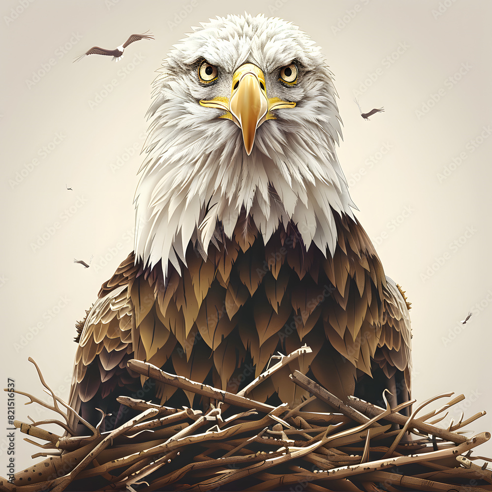 Obraz premium bald eagle in the nest