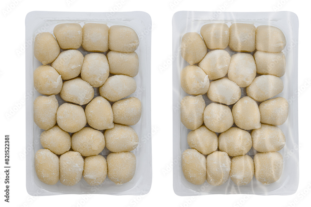 Mockup of gnocchi package isolated on white background