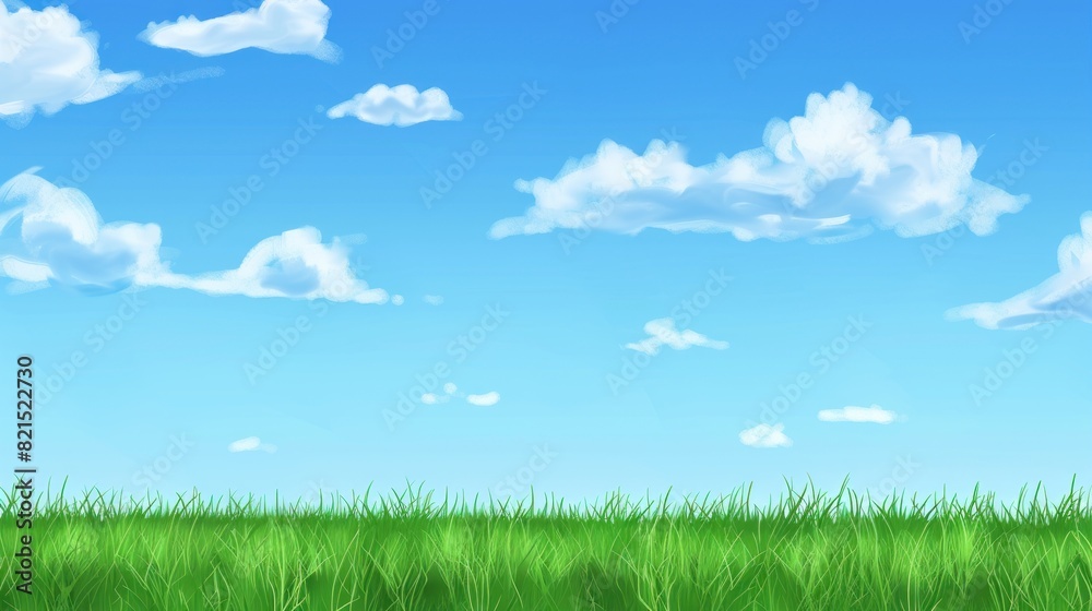 Lush green meadow background, sunny weather Lush green meadow background, sunny weather