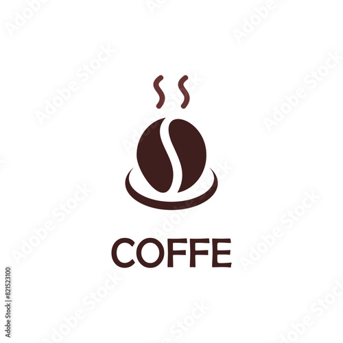 coffee bean flat design icon logo